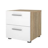 thumbnail of WellHome - Table de chevet avec 2 tiroirs en coloris Chêne et Blanc 40 x 41 x 43 cm - Segre Oak