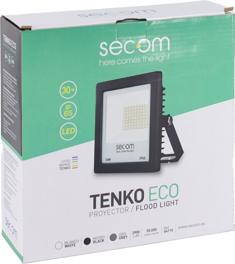Proyector LED Tenko Eco 30W 3000lm IP65 17.4x4.9x18.4cm 5700K Negro ...