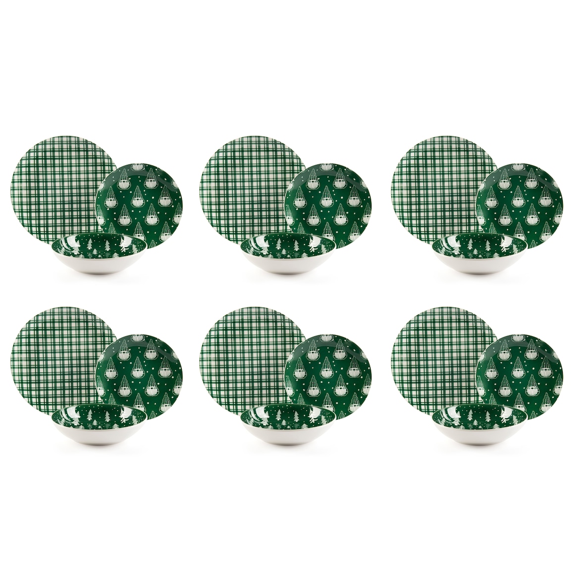 Excelsa juego de vajilla 18 piezas Green Winter porcelana verde