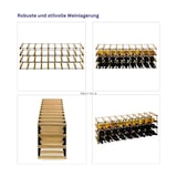 thumbnail of PROREGAL Modulares Weinregal VINOTECA MOD METAL | HxBxT 32,5x92,5x24,5cm | 9x3 Flaschen | Massives Kiefernholz | Braun geölt | Flaschenregal