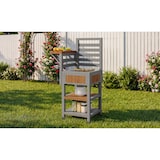 thumbnail of Outdoor-Schrank Massivholz Natur 74x54x149 cm mit Edelstahl-Arbeitsplatte