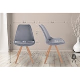 thumbnail of Stuhl Sofia Stoff hellgrau/natura (rund)