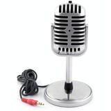 thumbnail of Microphone Classique Argent 3.5mm Câble 2.2m Hauteur 15cm Réponse 30-16000Hz YONIS