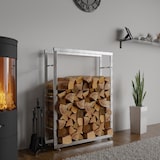 thumbnail of Porte-bûches Keri en acier inoxydable Acier inoxydable/25x80x125 cm