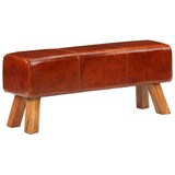 thumbnail of vidaXL Sitzbank Turnbock Braun 110 cm Echtleder und Massivholz Mango