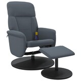 thumbnail of vidaXL Massagesessel mit Fußhocker Dunkelgrau Samt