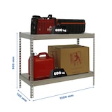 thumbnail of SimonRack Industrieregal, 900x1500x750 mm, 600 kg am Biegepunkt, 2 Metallböden, Garagenregal, Verzinkt- Simonforte