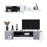thumbnail of Parete Attrezzata Mobile Swiss Mobile Soggiorno TV Mensola Modulo Sospeso Salotto Legno Base Televisione Sala da Pranzo Design 200 x 41 x 46 cm Bianco