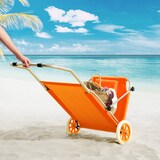 thumbnail of CASARIA® Alu Strandliege Klappbar Sonnenliege mit Dach Rollen Kissen Gartenliege Orange