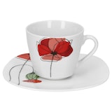 thumbnail of 6er Kaffeetasse mit Kaffeeuntertasse Monika Porzellan Geschirr Blume-Mohn