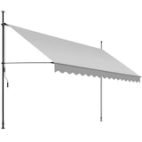 thumbnail of tectake Toldo plegable para balcón con manivela, ajustable en altura - 400 x 180 cm gris claro
