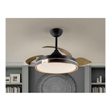thumbnail of Ventilador con aspas desplegables HERON led negro motor DC SCHULLER