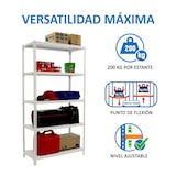 thumbnail of SimonRack Metallregal, 2500x1200x400 mm, 6 Ebenen, Metallboden, 200 kg Biegepunkt, Weiss - Simonclick