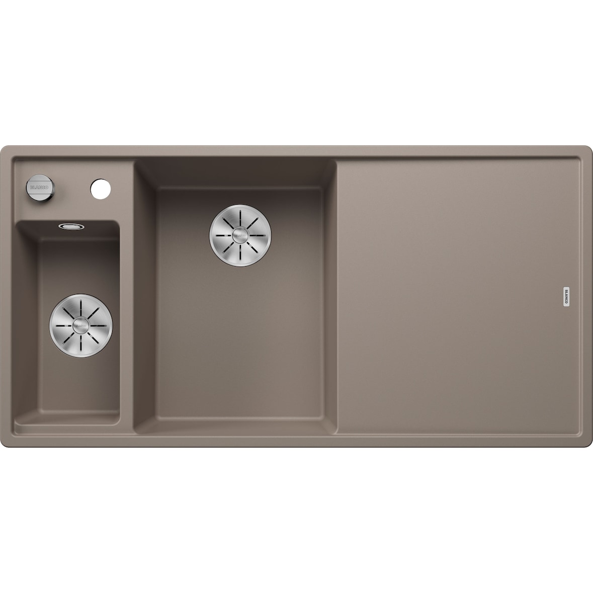 BLANCO AXIA III 6 S Einbauspüle / SILGRANIT / Tartufo / Becken links / Excenter