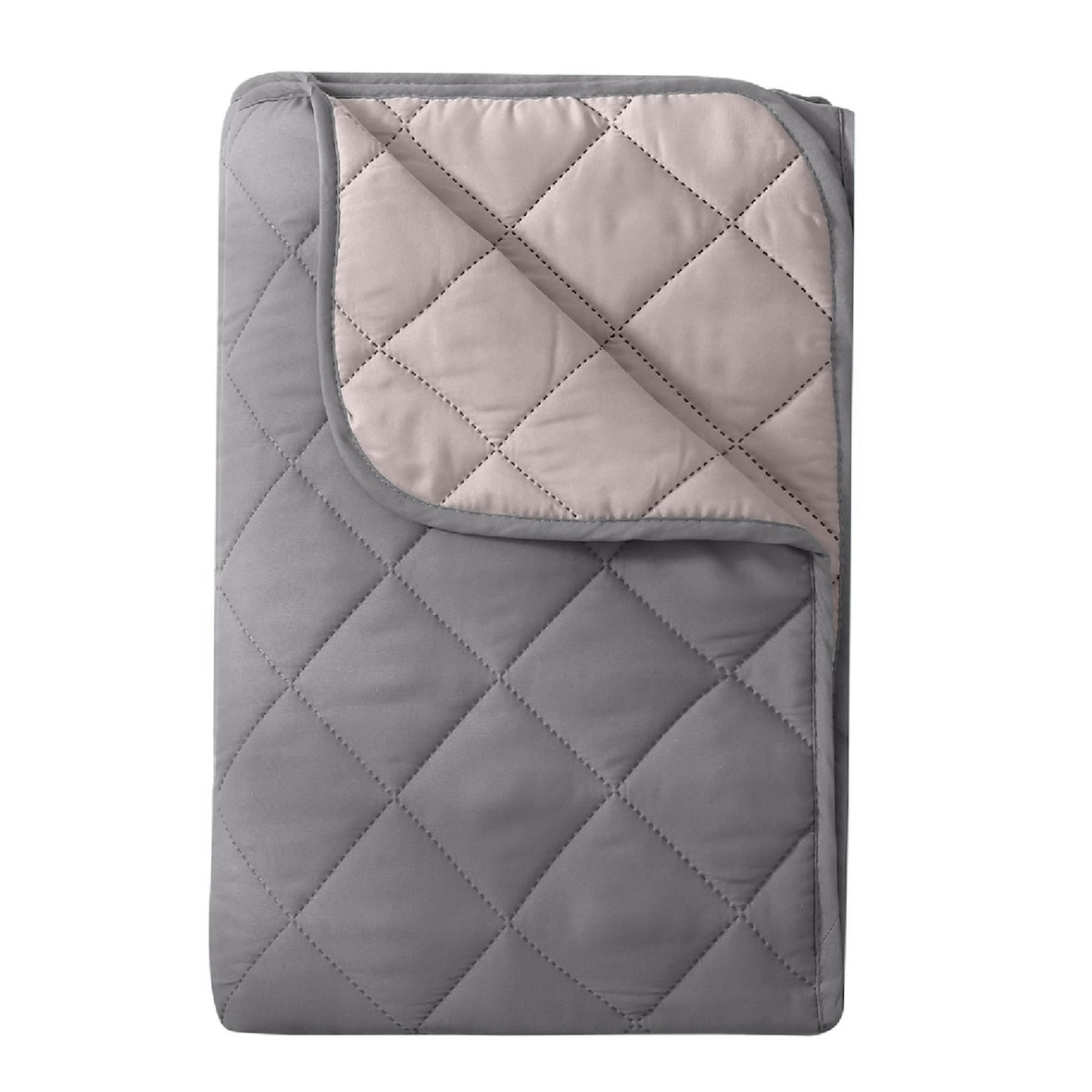 Microfaser Sommer Steppbett 200x200 grau & hellgrau / OEKO-TEX / kochfest 95° / Leichtsteppbett für heiße Tage / ohne Bezug verwendbar