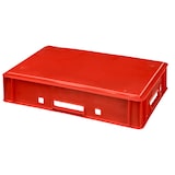 thumbnail of E1 Kisten 600x400x125 mm Fleischkasten Lagerkiste Metzgerkiste in rot mit Deckel