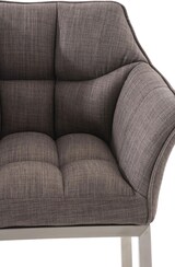 thumbnail of Barhocker GIBEL - Stoff Grau 64x48x110 cm Silber | Barstuhl Mit Lehne Tresenhocker Tresenstuhl Kneipenhocker Kneipenstuhl