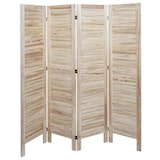 thumbnail of Paravent HWC-G30, Trennwand Sichtschutz Raumteiler, Shabby-Look 170x162cm ~ hellbraun