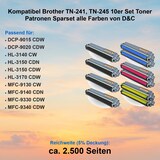 thumbnail of Kompatibel Brother TN-241, TN-245 10er Set Toner Patronen Sparset alle Farben von D&C