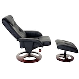 thumbnail of Relaxfauteuil HWC-C46, TV-fauteuil fauteuil met kruk, kunstleer ~ zwart