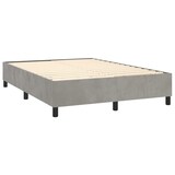 thumbnail of vidaXL Boxspringbett mit Matratze & LED Hellgrau 140x190 cm Samt