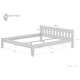 thumbnail of Weißes Doppelbett 180x200 Massivholzbett Kiefer massiv mit wählbarem Zubehör V-60.38-18W Federholzrahmen inkl.