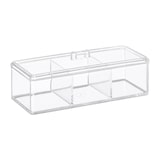 thumbnail of Relaxdays Teebox, Teeaufbewahrungsbox mit 3 Fächern, HBT 9 x 23 x 9,5 cm, Kunststoff, Vorratsbox mit Deckel, transparent