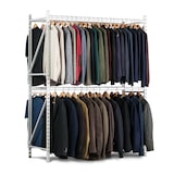thumbnail of PROREGAL Kleiderständer | Grundregal | HxBxT 200x125x60cm | Fachlast 130kg | 2 Ebenen | Lichtgrau | Kleiderschrank Garderobenständer Kleiderregal