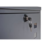 thumbnail of XXL Briefkasten HWC-H26, Firmenbriefkasten Postkasten, abschließbar pulverbeschichtet 52x44x25cm ~ anthrazit-schwarz