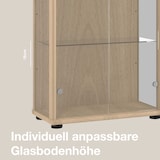 thumbnail of K-Möbel Armoire vitrine 2 portes 176x67x33 cm Made in Germany vitrine sur pied avec LED & 4 tablettes en verre réglables en hauteur Hêtre