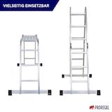 thumbnail of PROREGAL Sprossen-Mehrzweckleiter MULTISTEP mit Gerüstplattform, 4-teilig Aluminiumleiter, 4x3 Sprossen, bis zu 3,5 m Höhe, Traglast 150kg