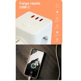 thumbnail of Cubo multi E-BLOCK 3 tomas +int. 2 USB-A+1 USB-C cable 1,4m IP20 blanco