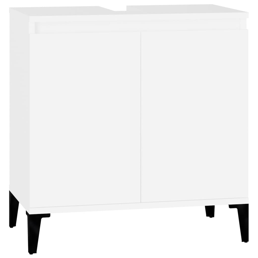 Helloshop26 - Waschbeckenunterschrank 58 x 33 x 60 cm weißes Holzwerkstoff 02_0006806