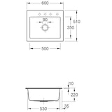 thumbnail of Villeroy&Boch Spülbecken, Küchenspüle Subway 60 S Graphite 600x510mm, Unterschrankbreite 60cm