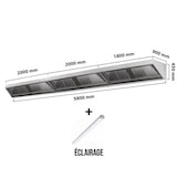 thumbnail of Hotte murale sans moteur 5800x900x450 mm avec éclairage, filtre et robinet de vidange PREMIUM / GOLDINOX