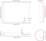 thumbnail of Helloshop26 - Set aus 3 U-förmigen Esstischbeinen 100 x 72–73 cm mit verstellbaren Nivellierfüßen modernes Design Stahl natur 02_0057455