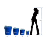 thumbnail of Jinfa Mülleimer mit Deckel, Ascheeimer, Abfallbehälter, Mülltonne, Papierkorb aus Metall, Blau, Ø 21,5 cm, Höhe 21,5 cm 7 Liter