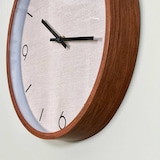 thumbnail of WellHome - Reloj de Pared Vintage Aspecto Madera con Esfera Tela Beige Ø30cm