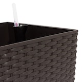 thumbnail of Prosperplast - Rattanjardinera 30 Liter mit Bewässerung in Schokoladenfarbe 60 x 25 x 24 cm