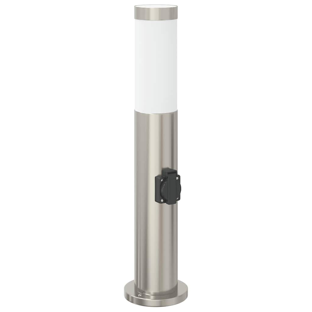 vidaXL Pollerleuchte mit Auslass 50 cm Edelstahl IP44