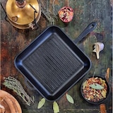 thumbnail of Grelha em ferro fundido - 28 x 28 x 4 cm - Panela em ferro fundido para todas as fontes de calor - Sem PFAS - Preto