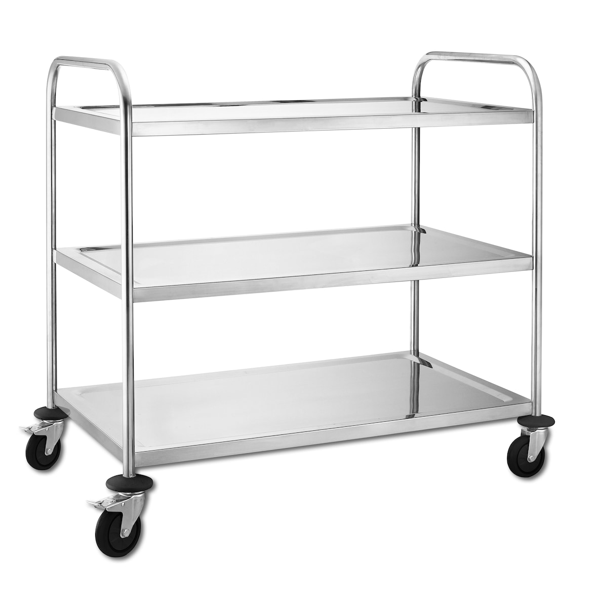 METRO PROFESSIONAL Servierwagen GST2003, Edelstahl, 85 x 52.6 x 94 cm, 3 Etagen, 75 kg, silber