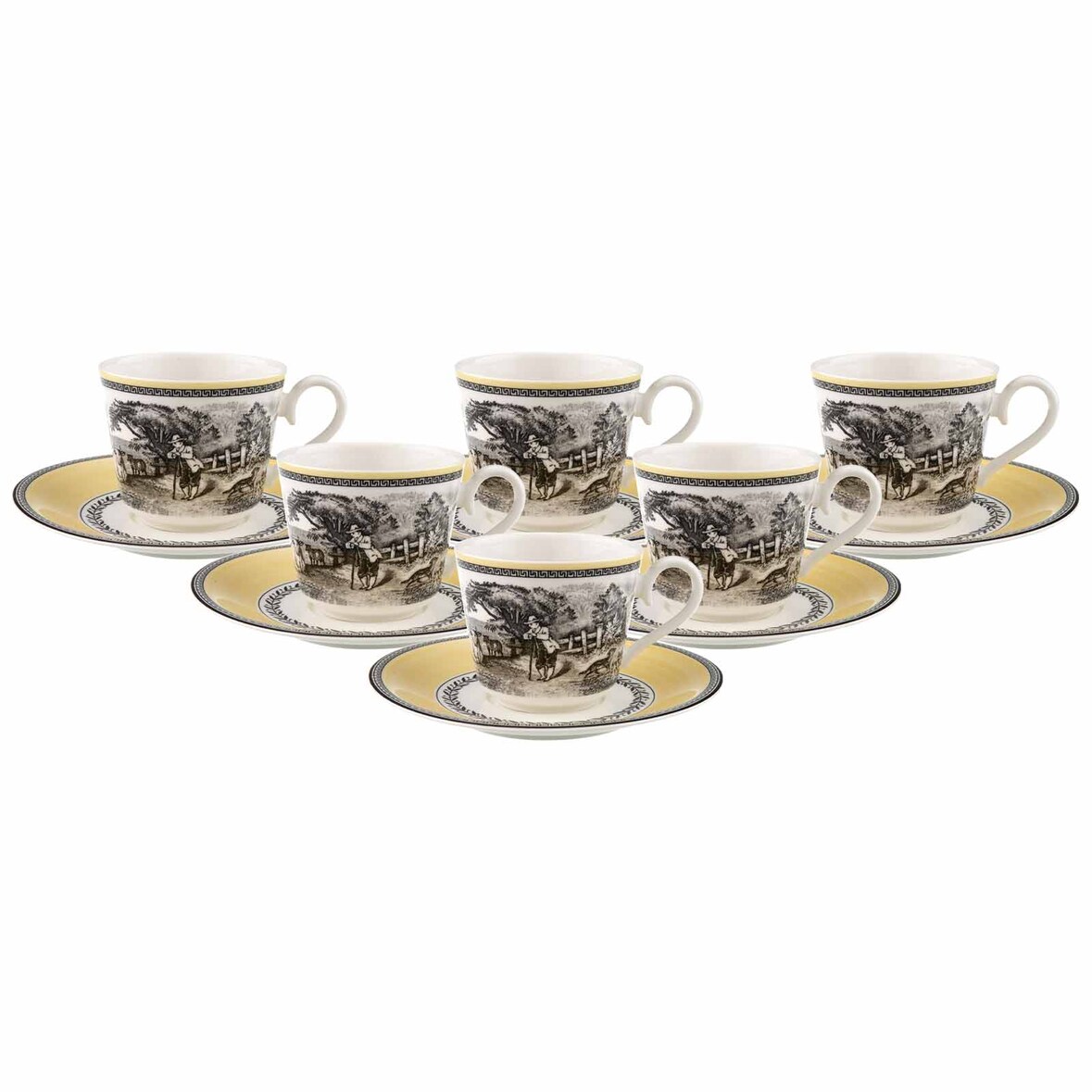 Villeroy & Boch Audun Ferme Frühstückstasse mit Untertasse 270 ml 6er Set