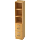 thumbnail of bümö office Aktenschrank Regal mit Schubladen, Büroschrank schmal aus FSC-Holz, 40cm breit in Buche - Aktenregal & Schubladenschrank mit