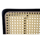 thumbnail of Lot de 2 chaises de salle à manger HWC-K88, chaise inclinable, bois polyrotin métal bouclé ~ tissu/textile noir