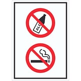 thumbnail of Aufkleber Alkohol Rauchen verboten Symbol A4 (210x297mm)