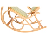 thumbnail of Schaukelstuhl M41, Schwingsessel Fernsehsessel, Massiv-Holz ~ Eiche-Optik, Stoff/Textil grün