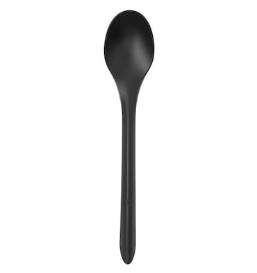 MONOUSO - Cucchiaino Riutilizzabile in PP Nero 12,4cm (50 Pezzi)