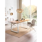 thumbnail of SalesFever Esstisch aus Akazienholz | 160 x 90 cm | 26 mm Tischplatte | Gestell Metall | naturfarben – weiß