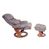 thumbnail of MCA Relaxsessel Calgary XXL, TV-Sessel Hocker, 180kg belastbar Stoff/Textil ~ dunkelgrau, Gestell Walnuss-Optik